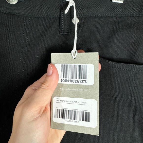 Everlane Tapered Pants Mens 34 x 30 Black Slim Fit Moisture Wicking Twill‎ NEW - Picture 5 of 13